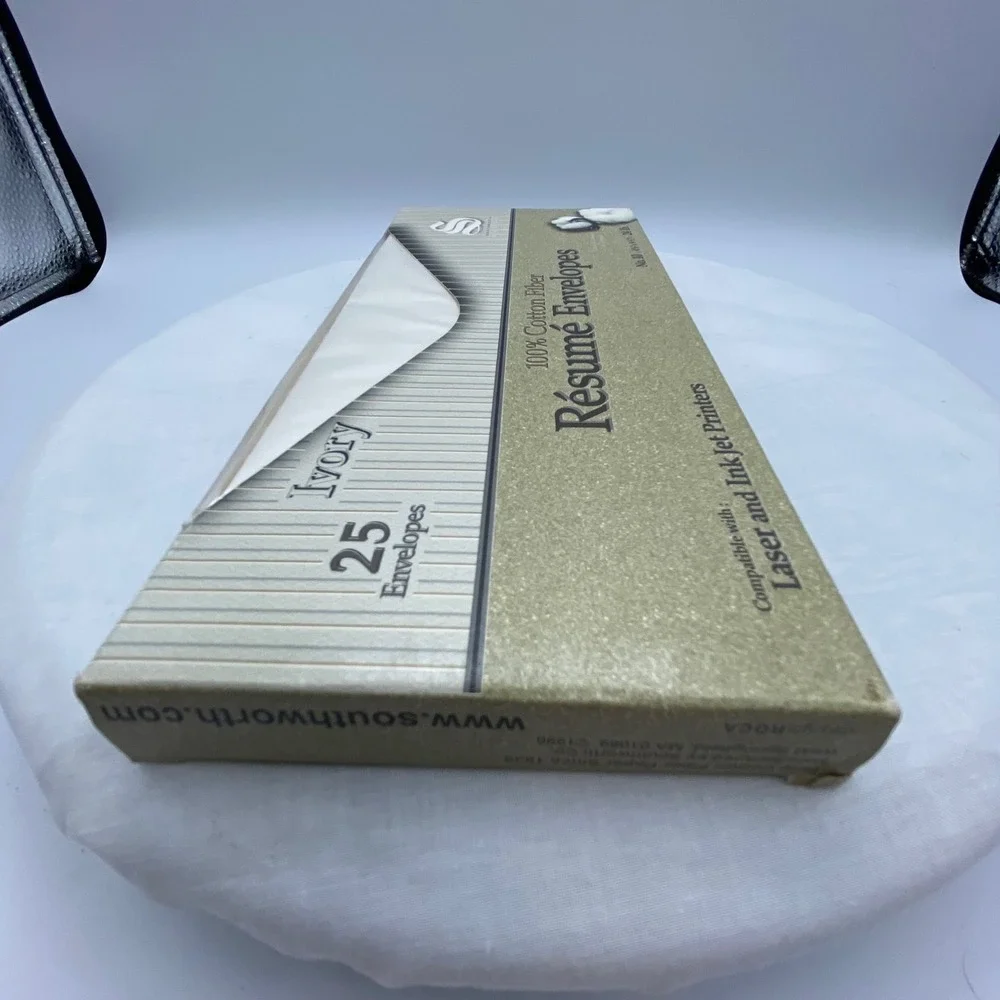 Southworth Ivory 20 Count Resume Envelopes No 10 100% Cotton 24lb R14I-10